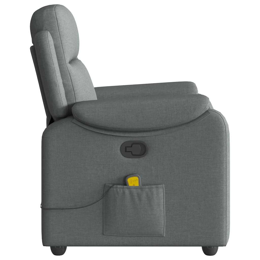 Fauteuil de massage inclinable Gris foncé Tissu Fauteuils vidaXL