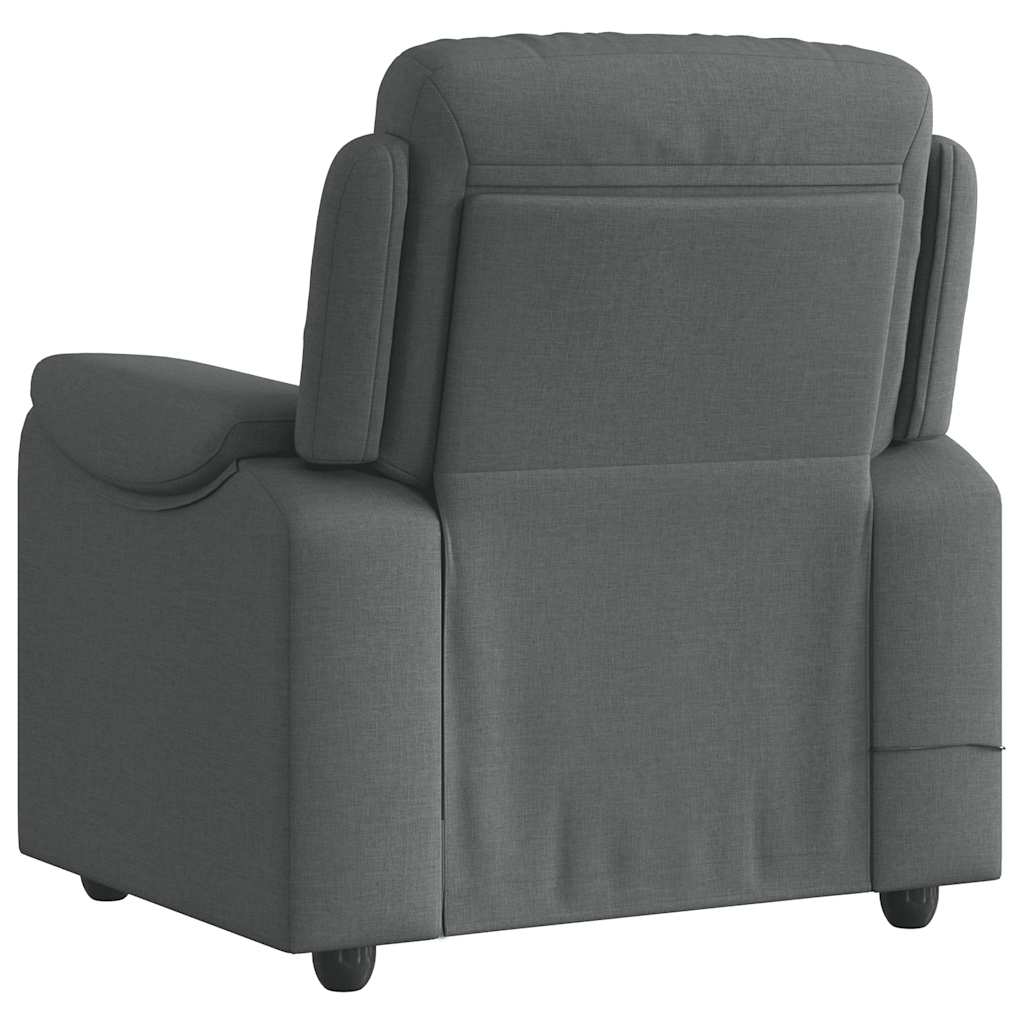 Fauteuil de massage inclinable Gris foncé Tissu Fauteuils vidaXL