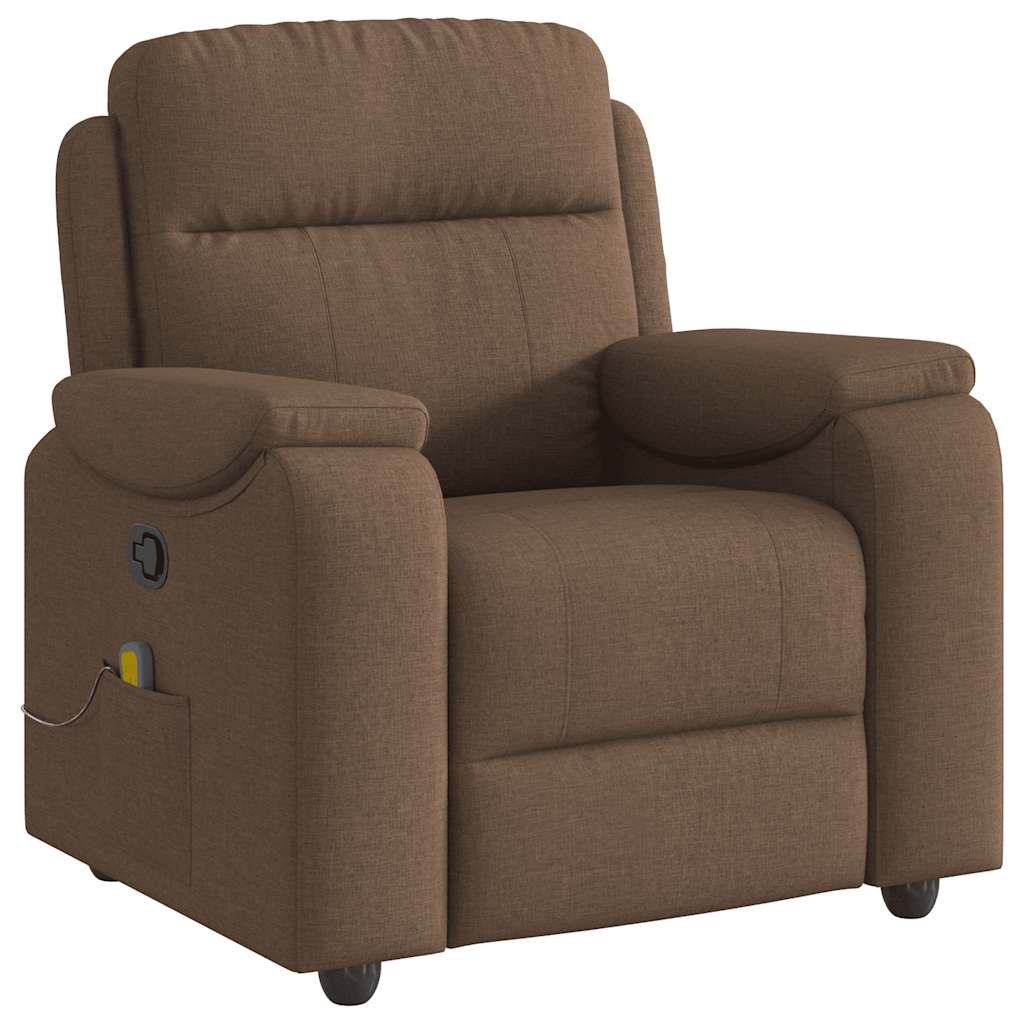 Fauteuil de massage inclinable Marron Tissu Fauteuils vidaXL