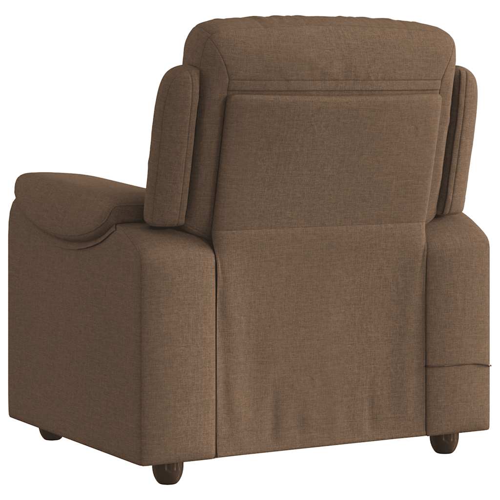 Fauteuil de massage inclinable Marron Tissu Fauteuils vidaXL