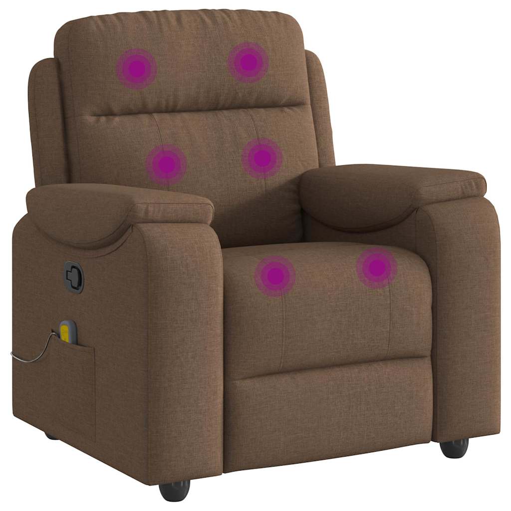 Fauteuil de massage inclinable Marron Tissu Fauteuils vidaXL