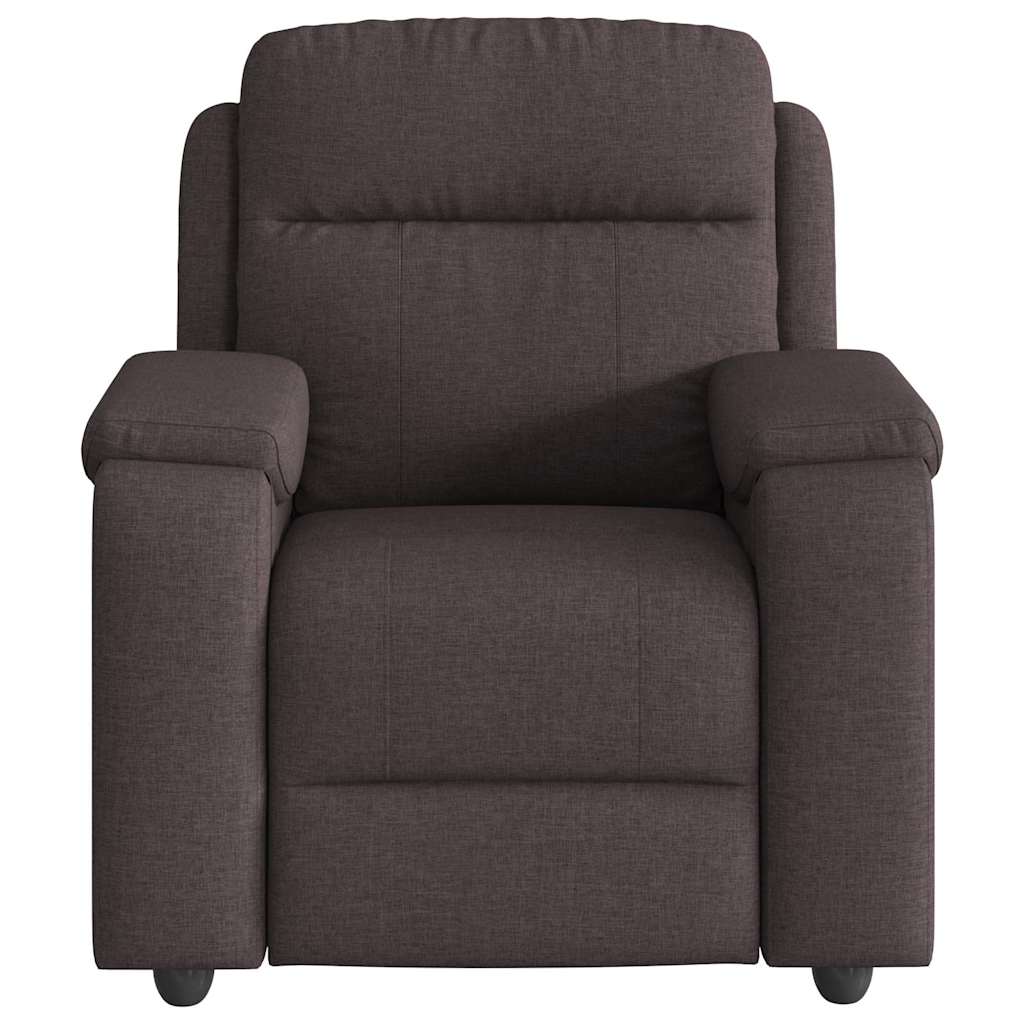 Fauteuil de massage inclinable Marron foncé Tissu Fauteuils vidaXL