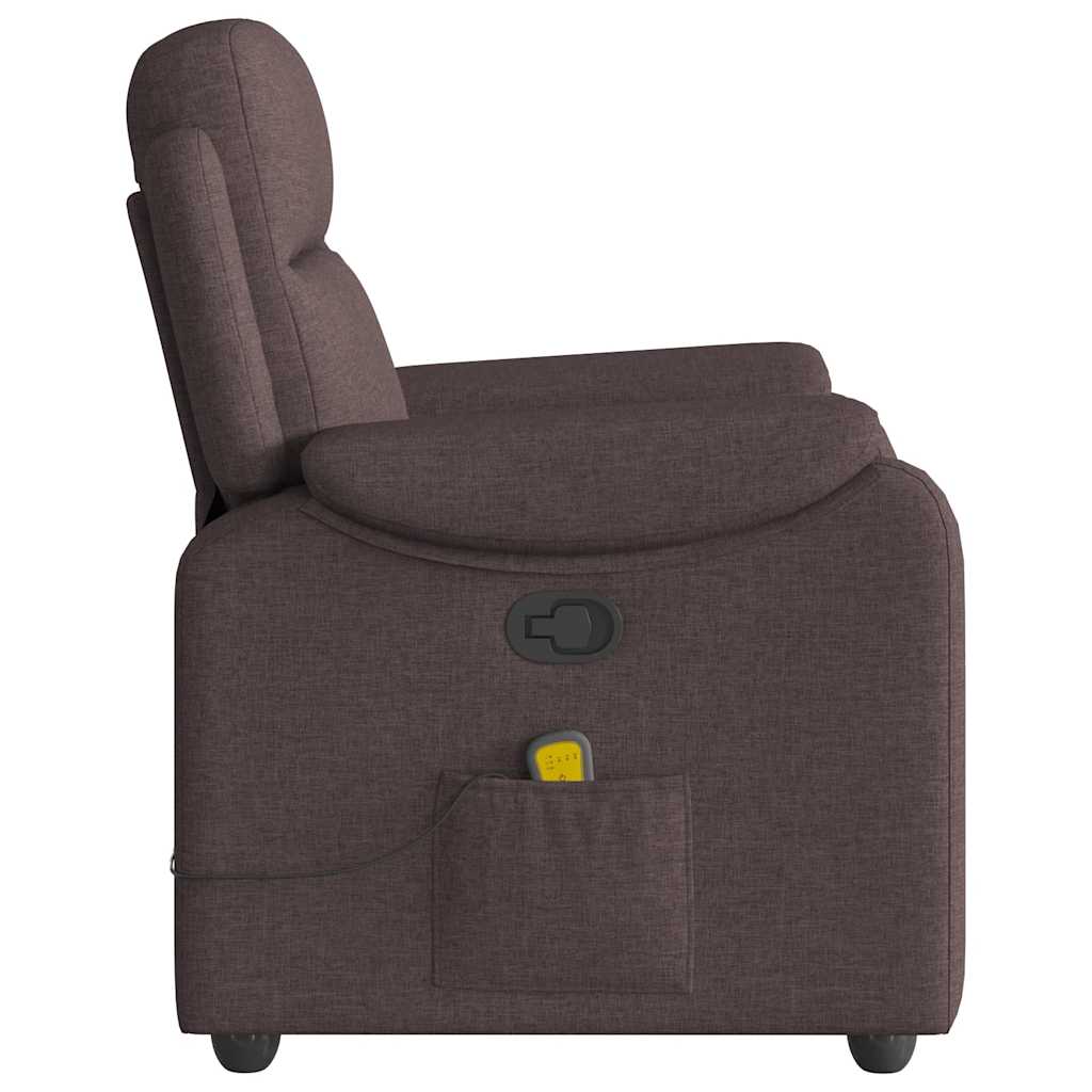 Fauteuil de massage inclinable Marron foncé Tissu Fauteuils vidaXL