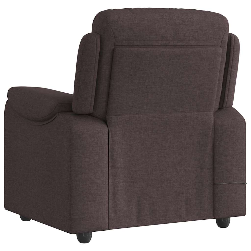 Fauteuil de massage inclinable Marron foncé Tissu Fauteuils vidaXL