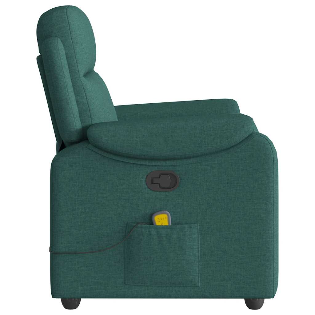 Fauteuil de massage inclinable Vert foncé Tissu Fauteuils vidaXL