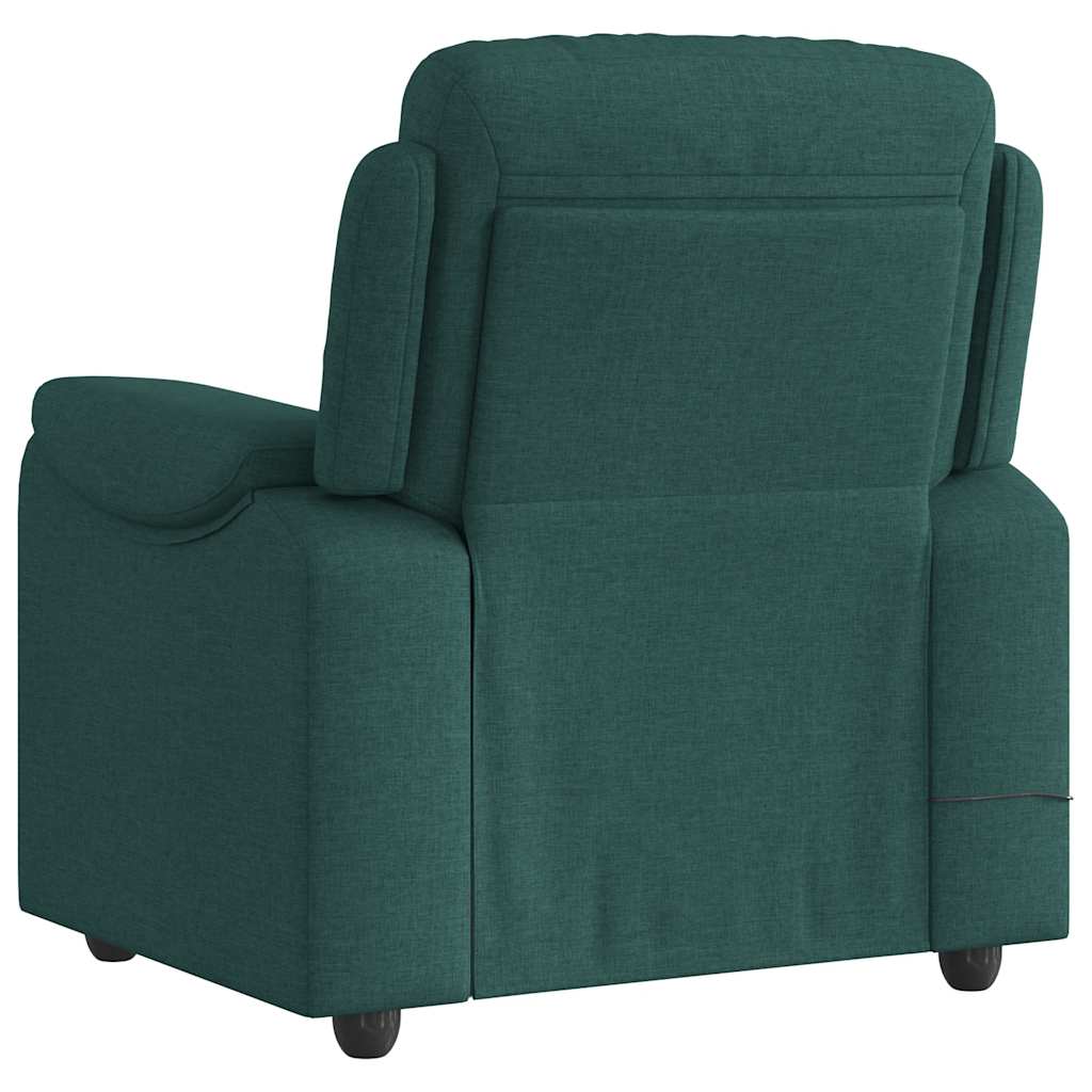 Fauteuil de massage inclinable Vert foncé Tissu Fauteuils vidaXL