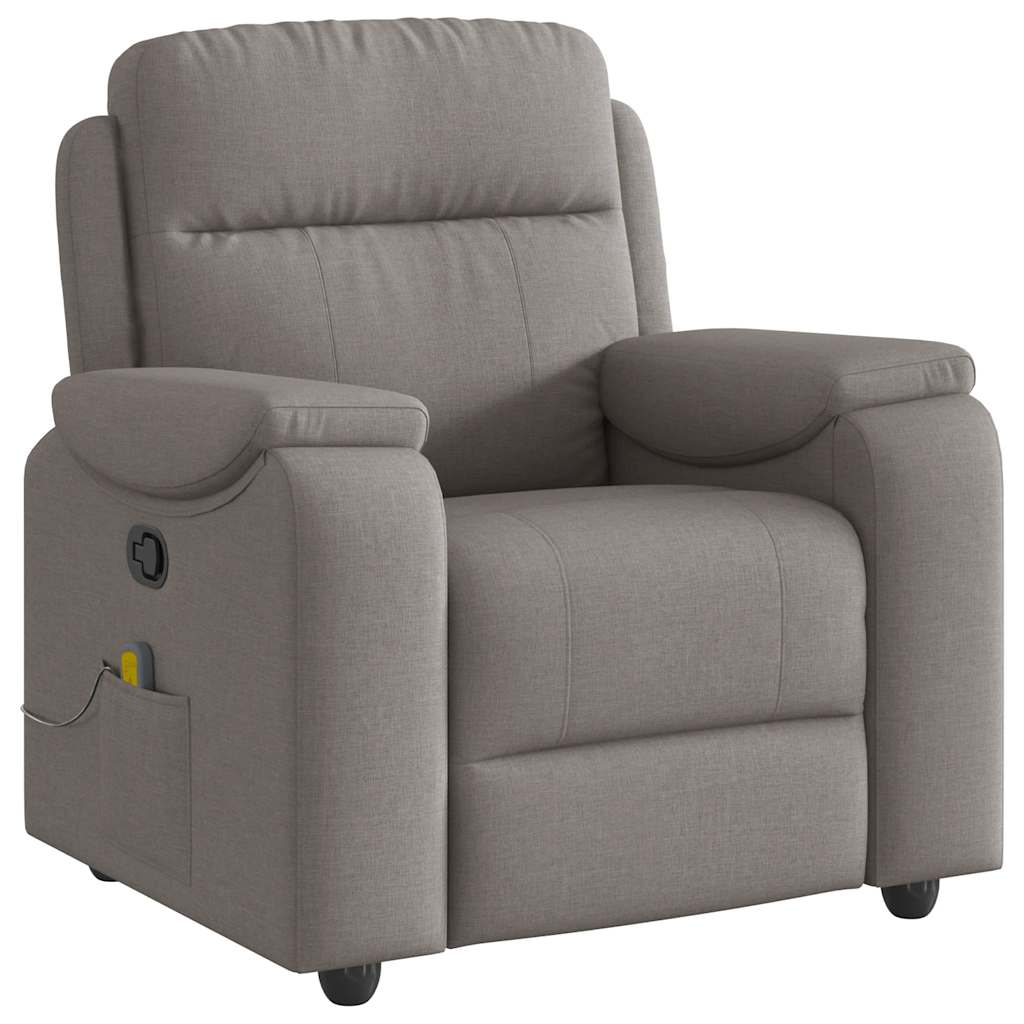 Fauteuil de massage inclinable Taupe Tissu Fauteuils vidaXL