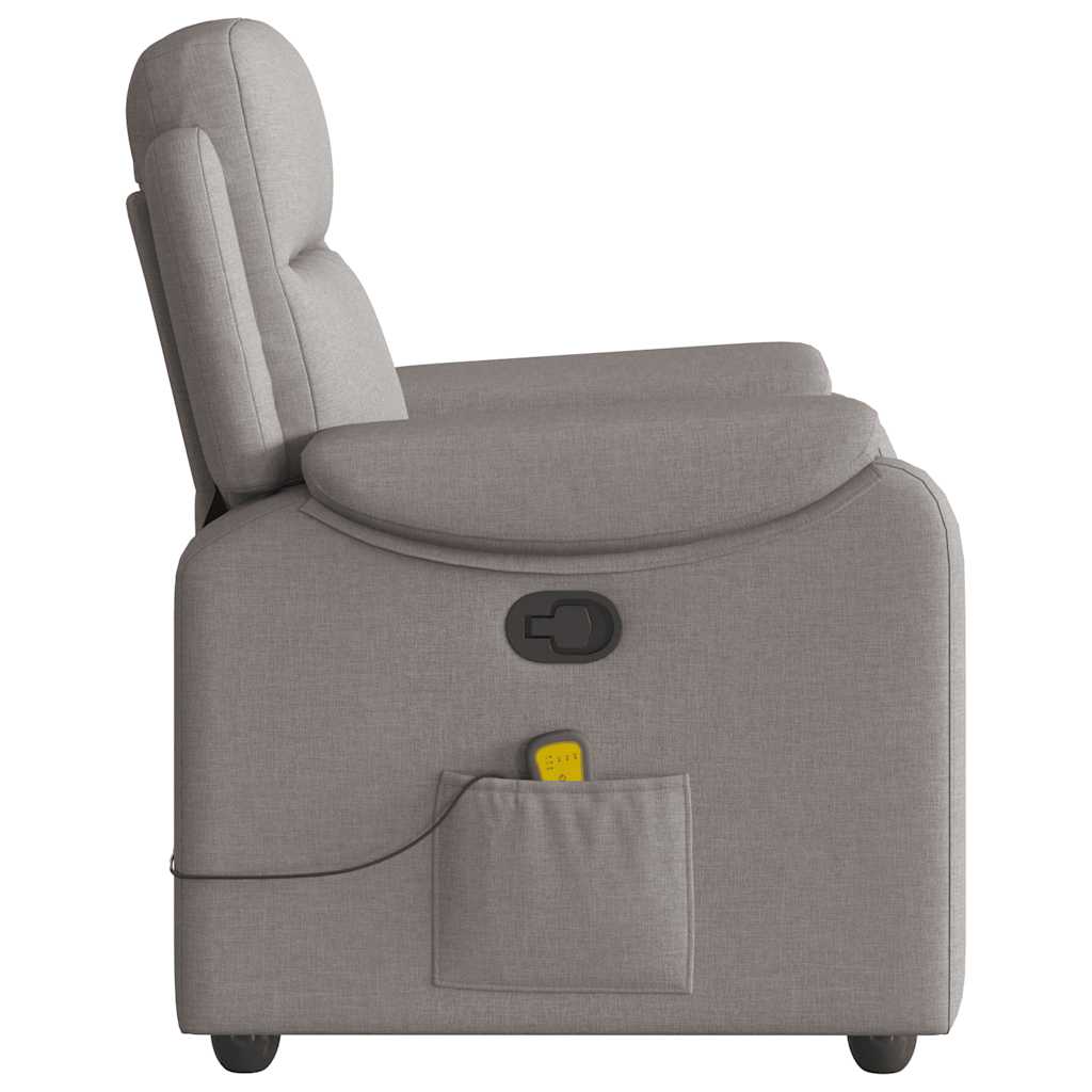 Fauteuil de massage inclinable Taupe Tissu Fauteuils vidaXL