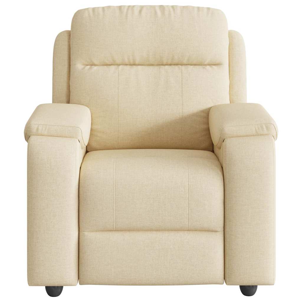 Fauteuil de massage inclinable Crème Tissu Fauteuils vidaXL