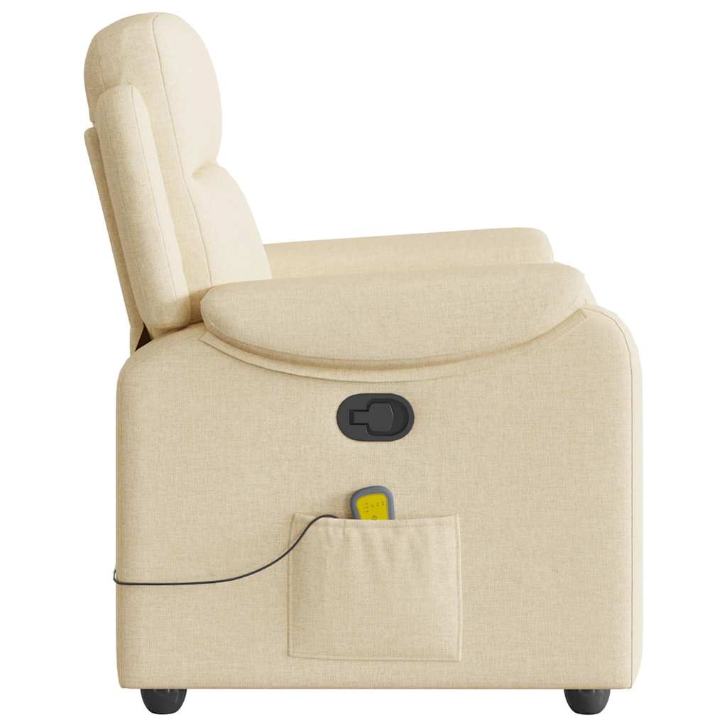 Fauteuil de massage inclinable Crème Tissu Fauteuils vidaXL