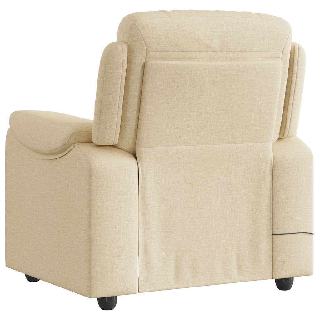 Fauteuil de massage inclinable Crème Tissu Fauteuils vidaXL