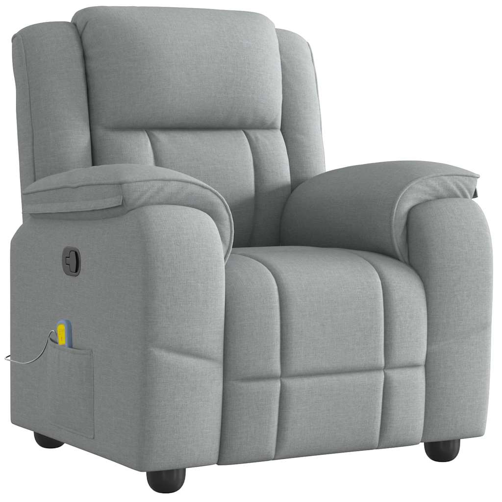 Fauteuil de massage inclinable Gris clair Tissu Fauteuils vidaXL