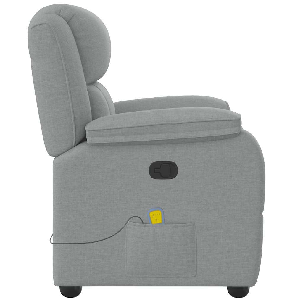 Fauteuil de massage inclinable Gris clair Tissu Fauteuils vidaXL