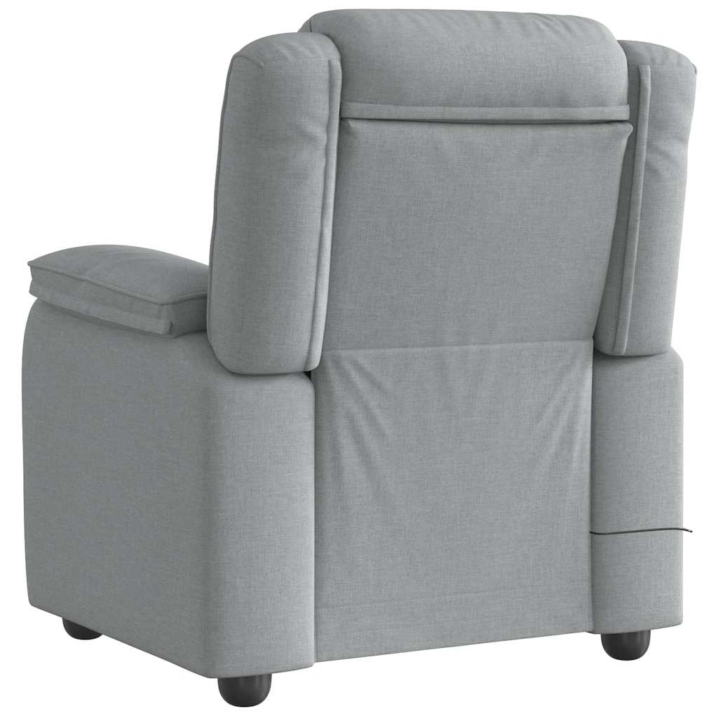 Fauteuil de massage inclinable Gris clair Tissu Fauteuils vidaXL