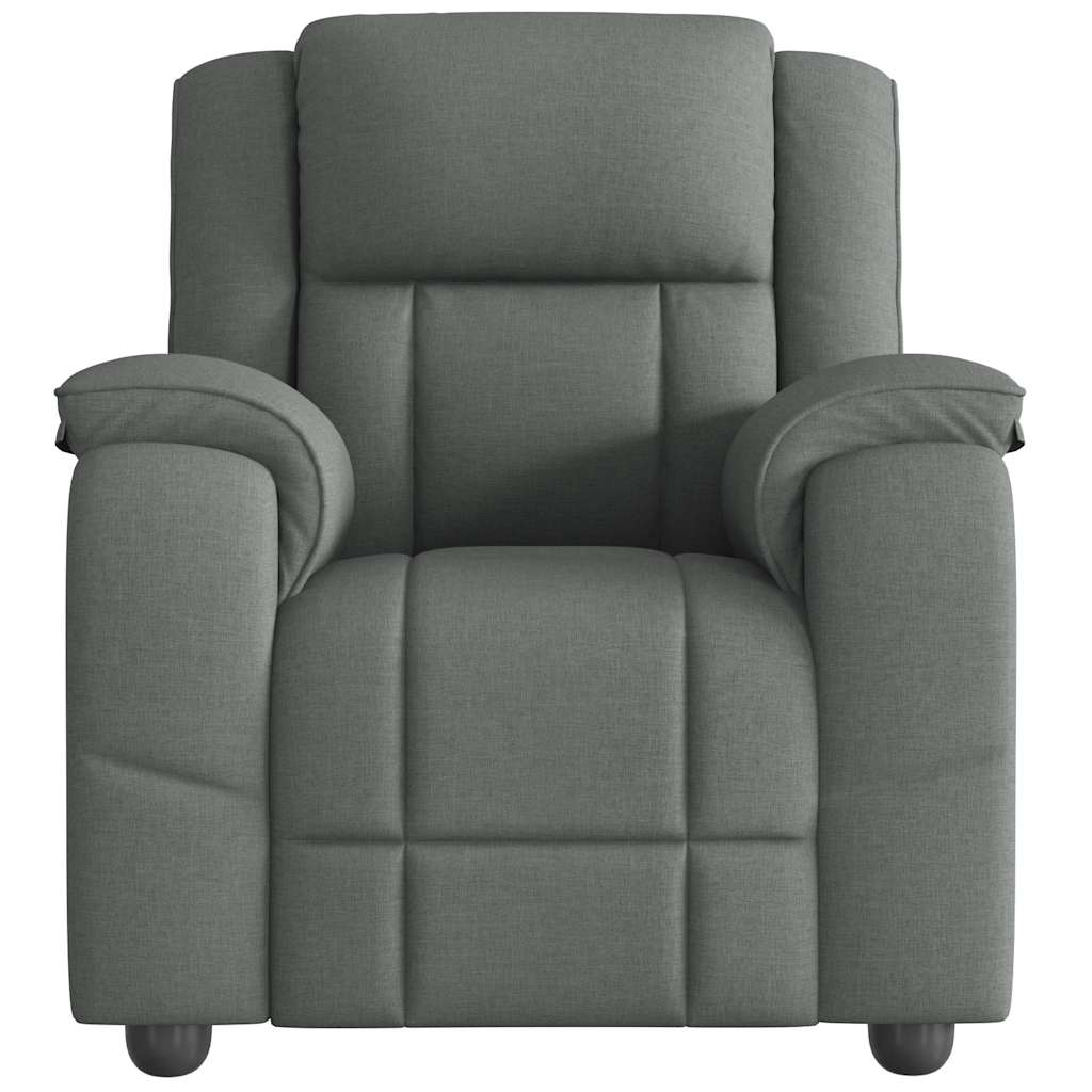 Fauteuil de massage inclinable Gris foncé Tissu Fauteuils vidaXL