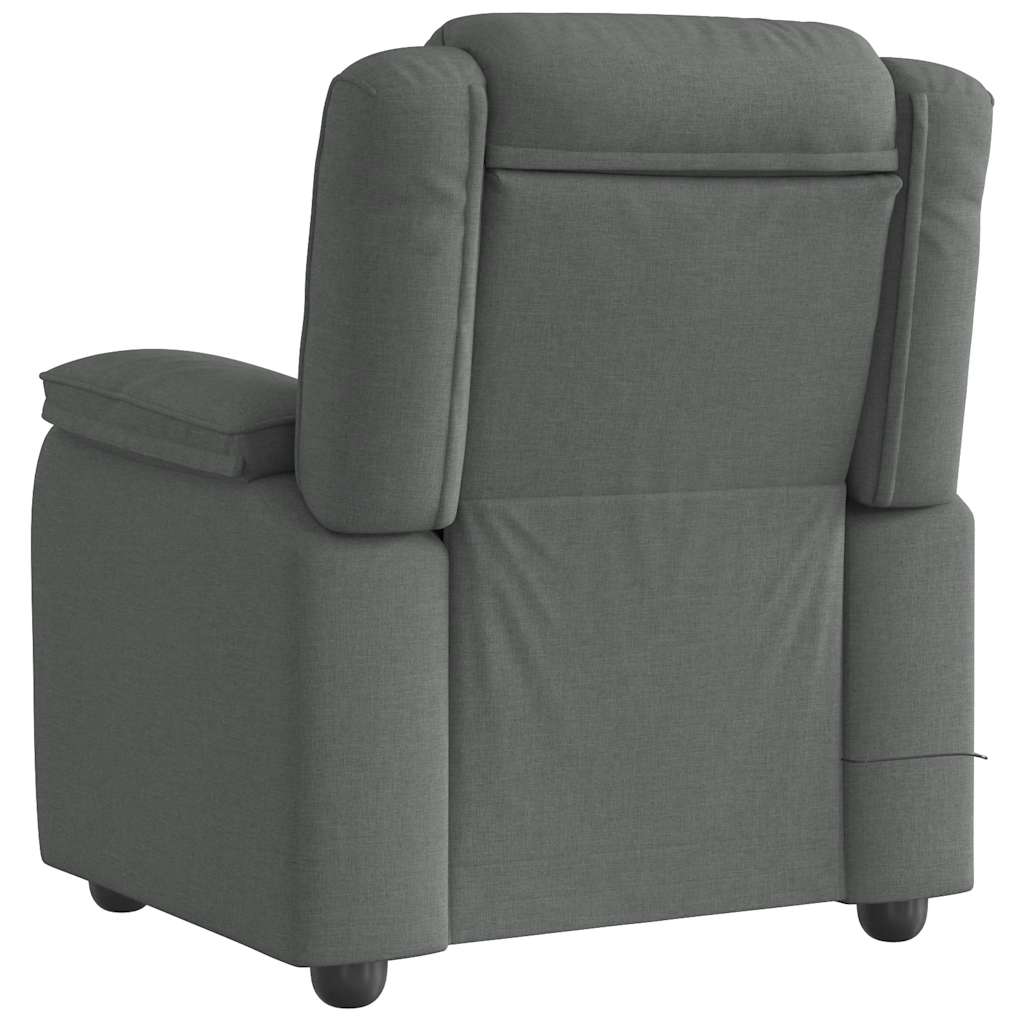 Fauteuil de massage inclinable Gris foncé Tissu Fauteuils vidaXL