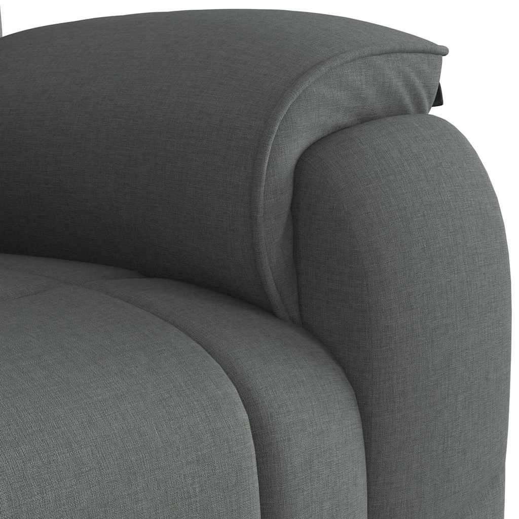 Fauteuil de massage inclinable Gris foncé Tissu Fauteuils vidaXL