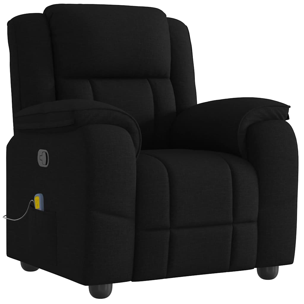 Fauteuil de massage inclinable Noir Tissu Fauteuils vidaXL