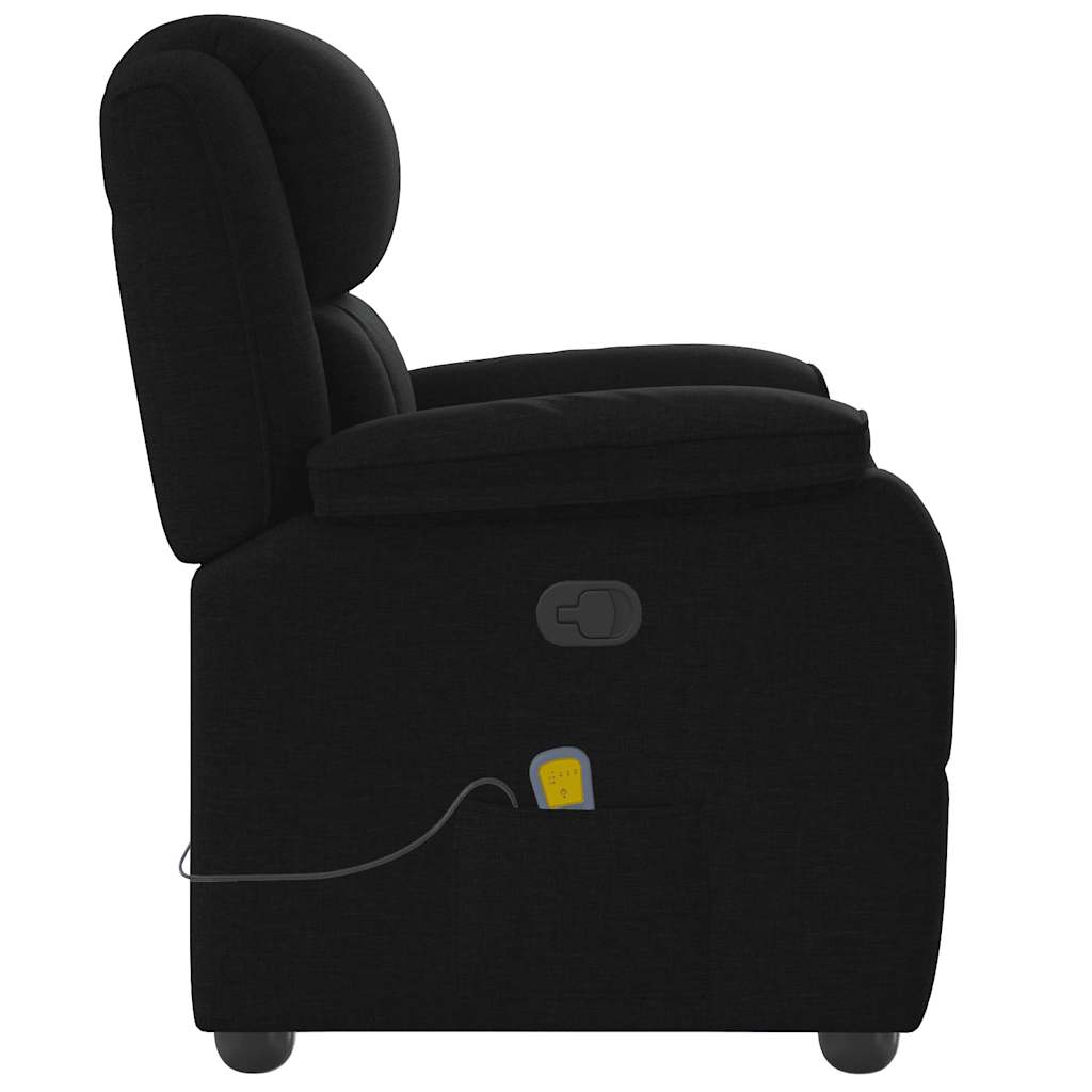 Fauteuil de massage inclinable Noir Tissu Fauteuils vidaXL