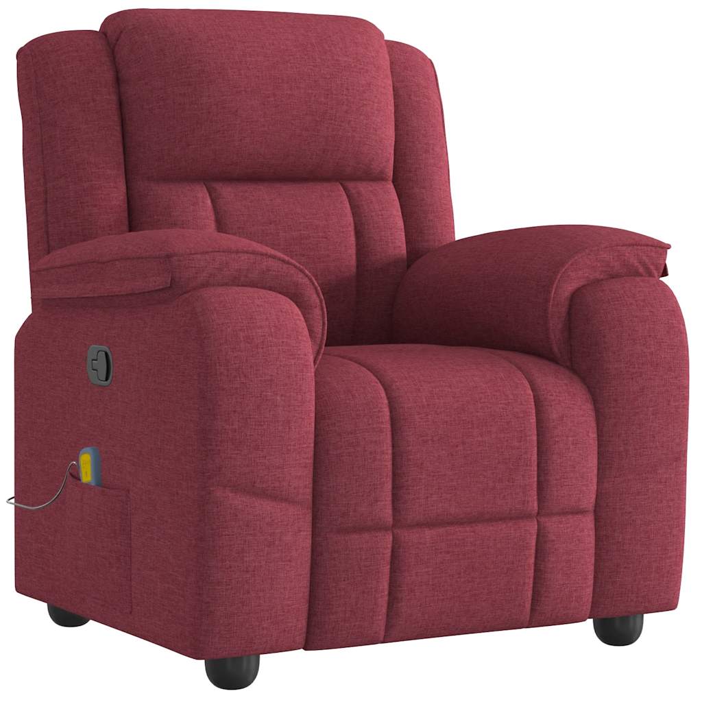 Fauteuil de massage inclinable Rouge bordeaux Tissu Fauteuils vidaXL