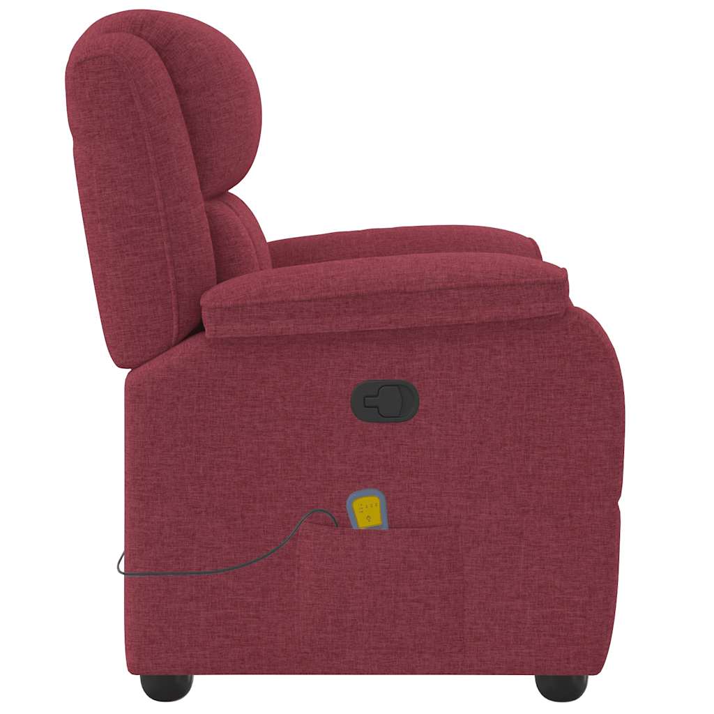 Fauteuil de massage inclinable Rouge bordeaux Tissu Fauteuils vidaXL