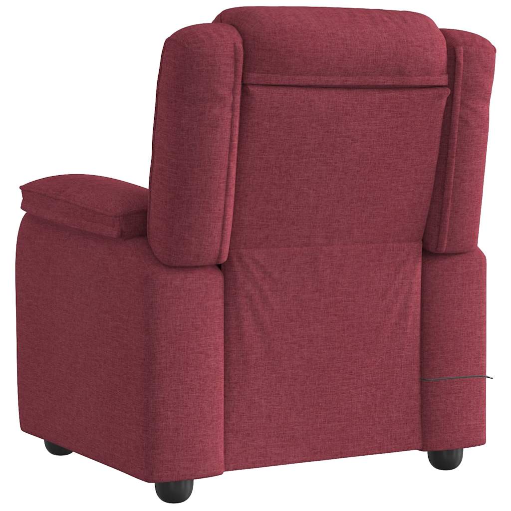 Fauteuil de massage inclinable Rouge bordeaux Tissu Fauteuils vidaXL