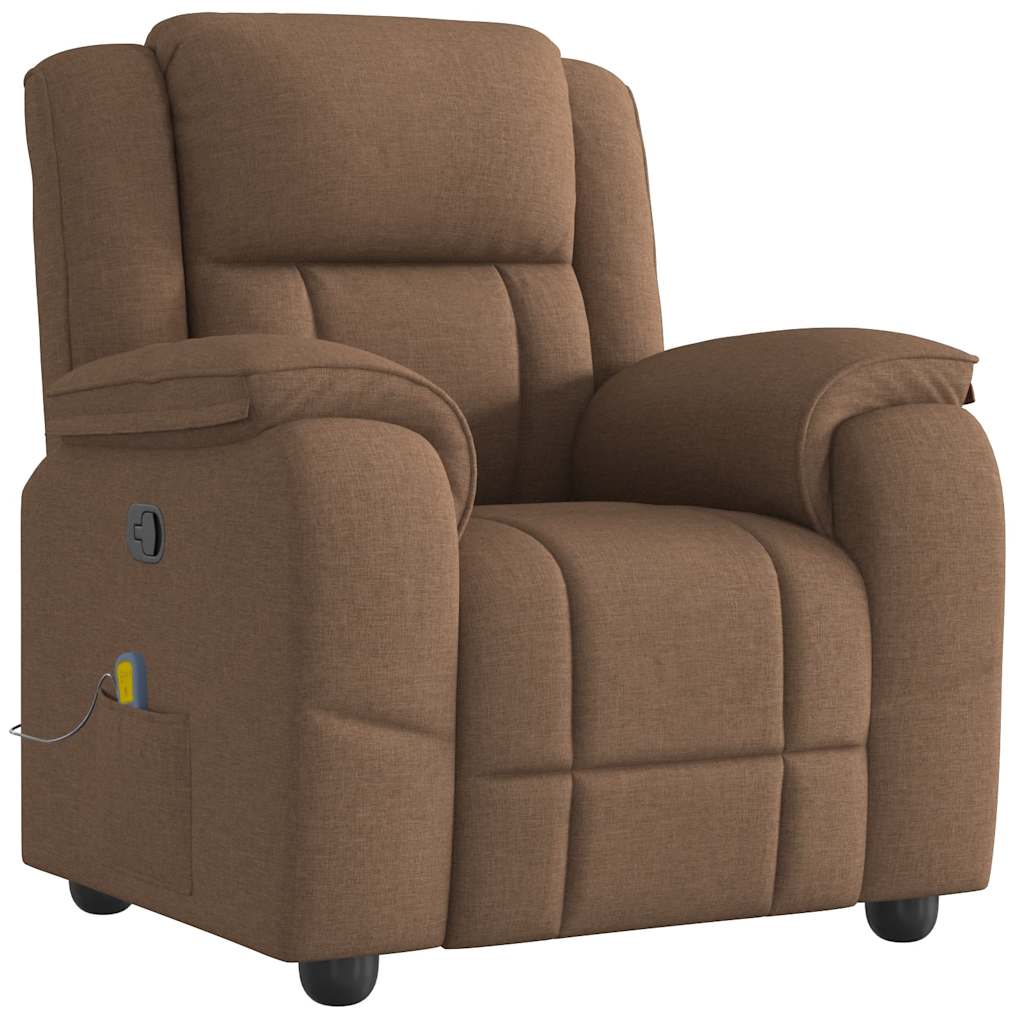 Fauteuil de massage inclinable Marron Tissu Fauteuils vidaXL