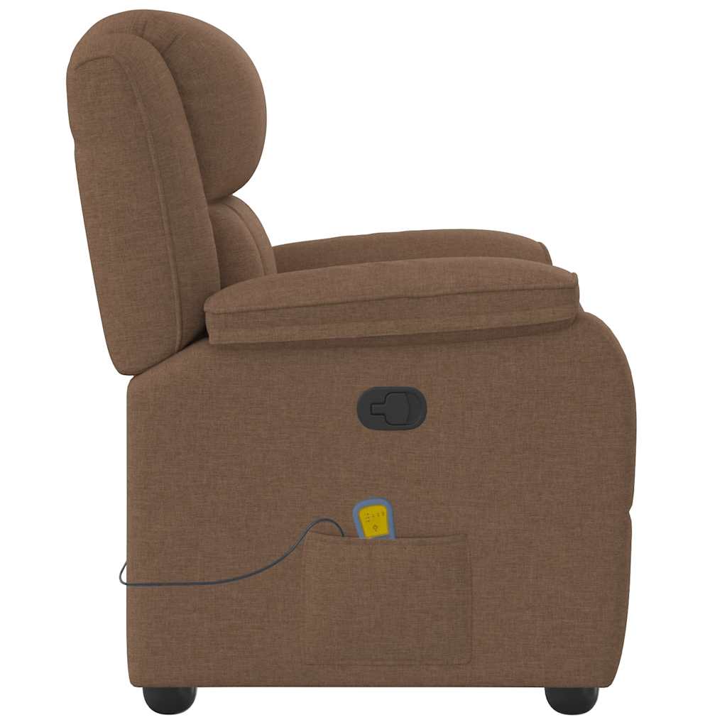 Fauteuil de massage inclinable Marron Tissu Fauteuils vidaXL