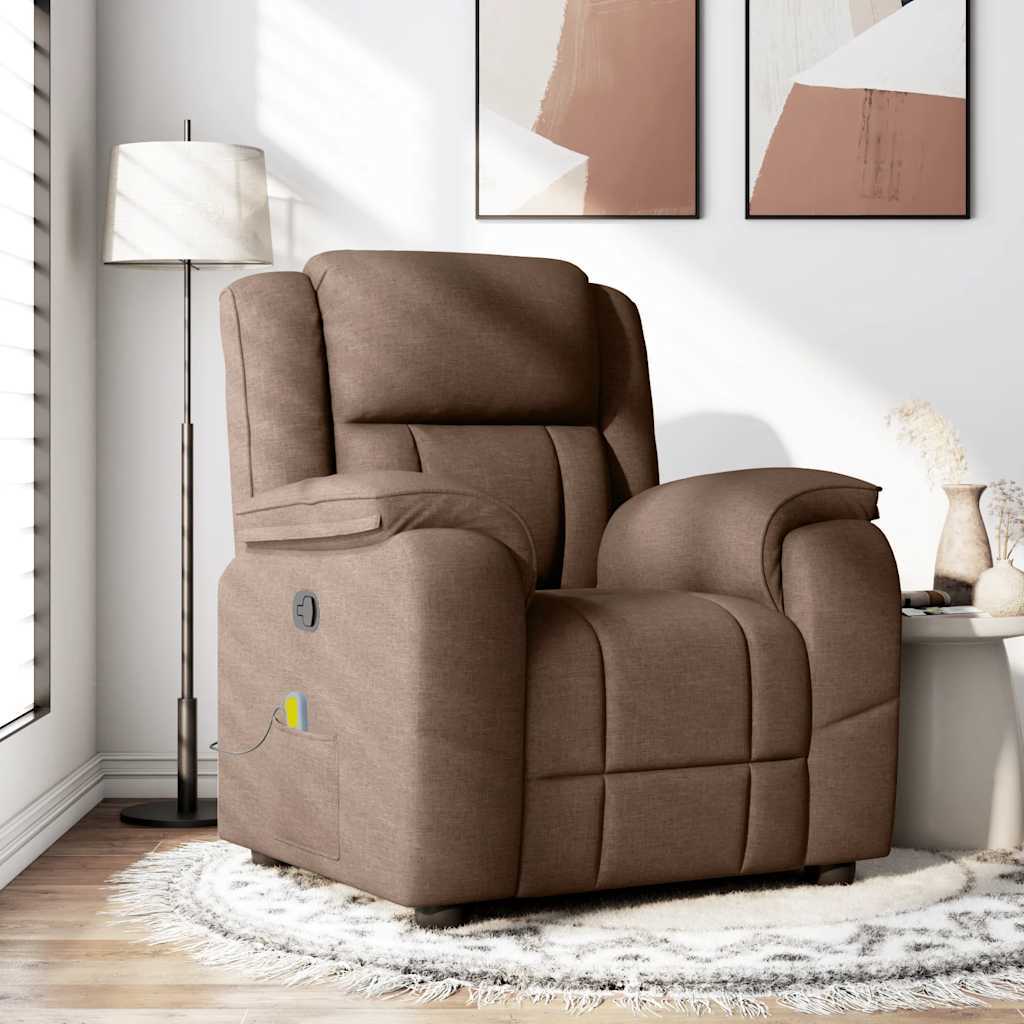 Fauteuil de massage inclinable Marron Tissu Fauteuils vidaXL