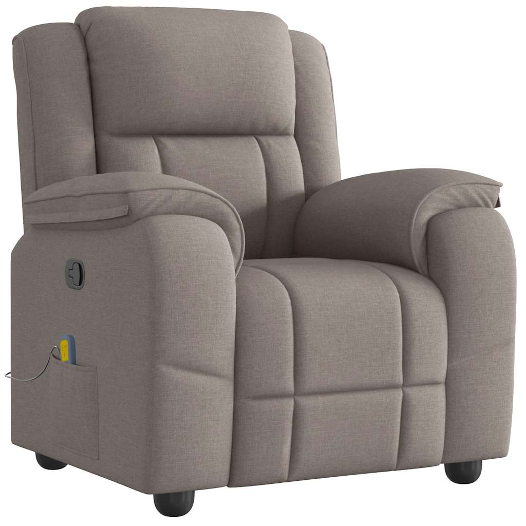 Fauteuil de massage inclinable Taupe Tissu Fauteuils vidaXL