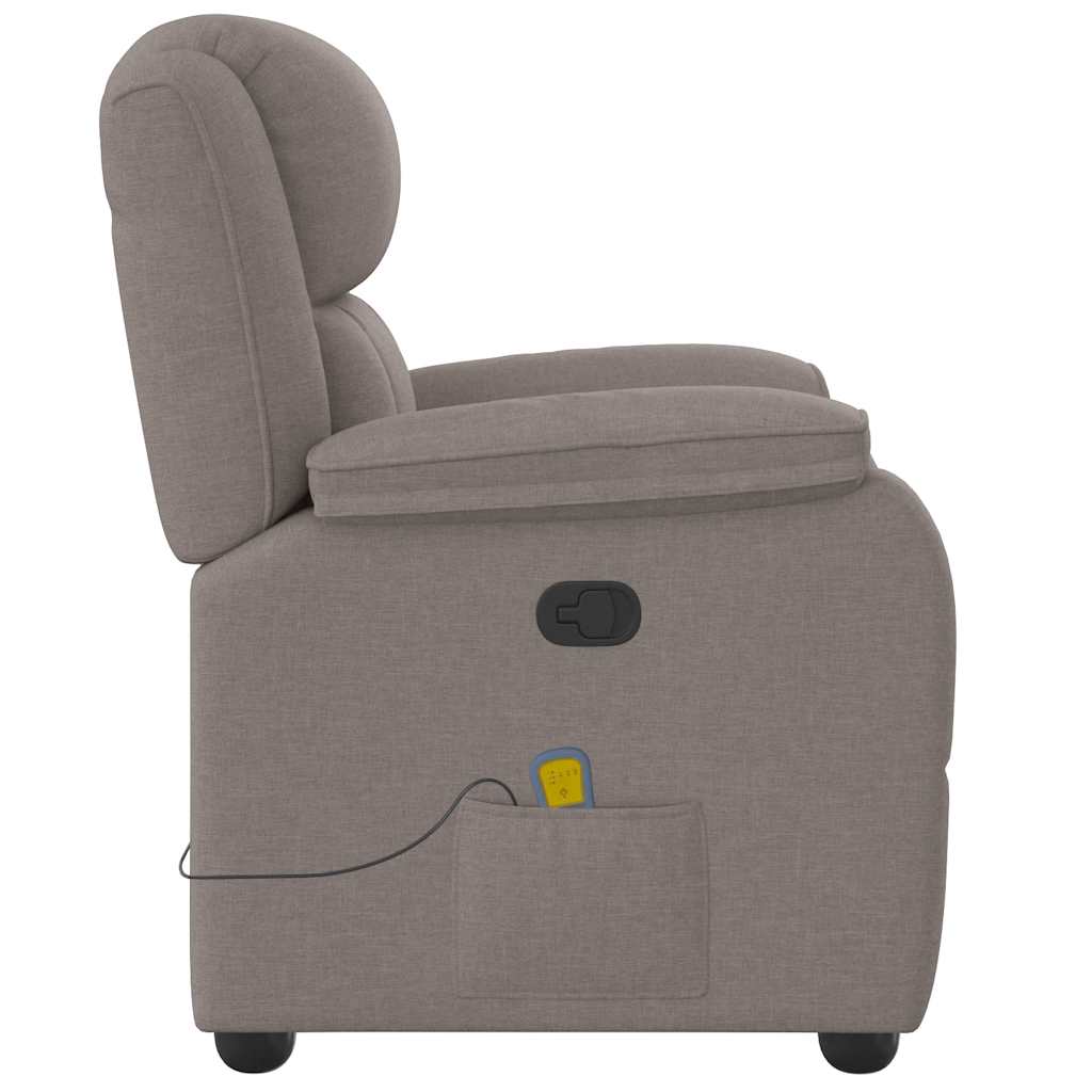 Fauteuil de massage inclinable Taupe Tissu Fauteuils vidaXL