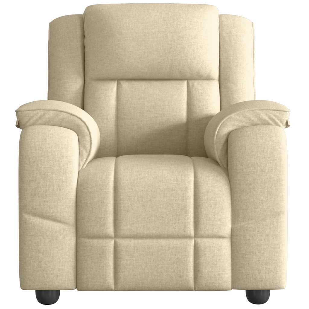 Fauteuil de massage inclinable Crème Tissu Fauteuils vidaXL