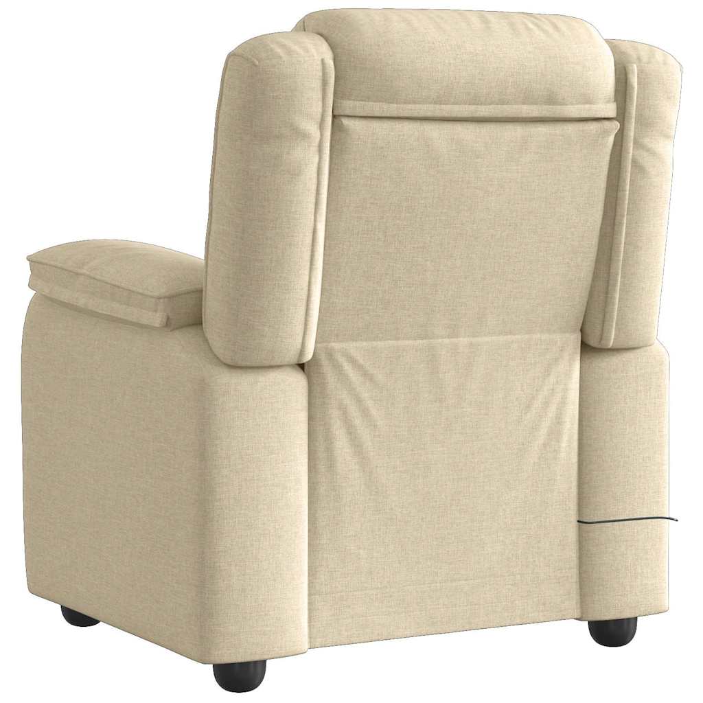 Fauteuil de massage inclinable Crème Tissu Fauteuils vidaXL