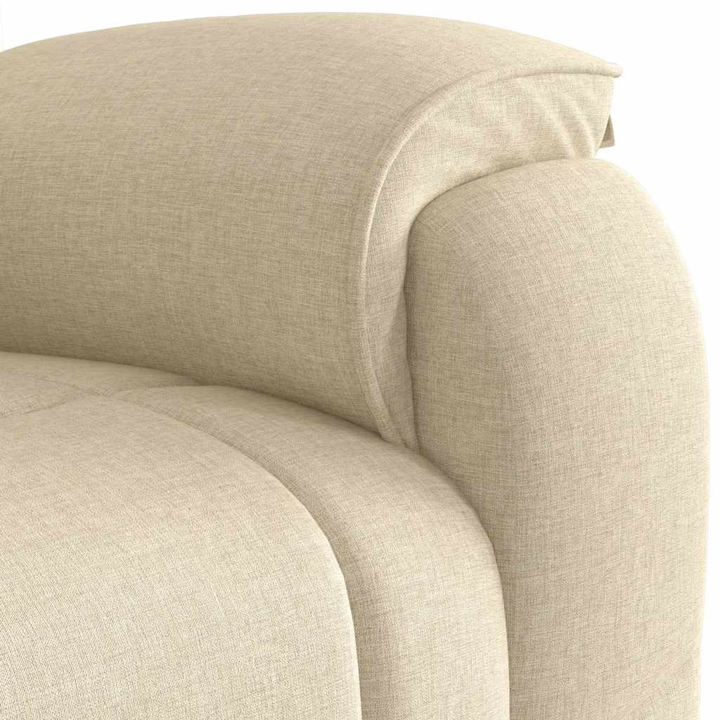 Fauteuil de massage inclinable Crème Tissu Fauteuils vidaXL