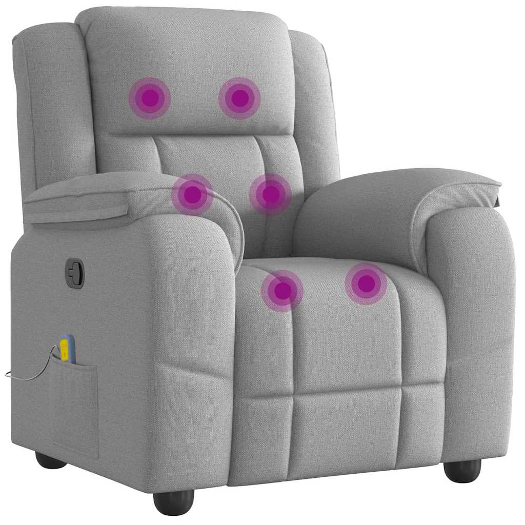 Fauteuil de massage inclinable gris nuage tissu Fauteuils vidaXL