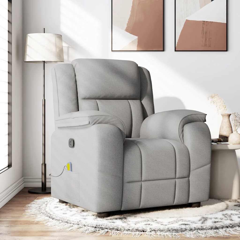 Fauteuil de massage inclinable gris nuage tissu Fauteuils vidaXL