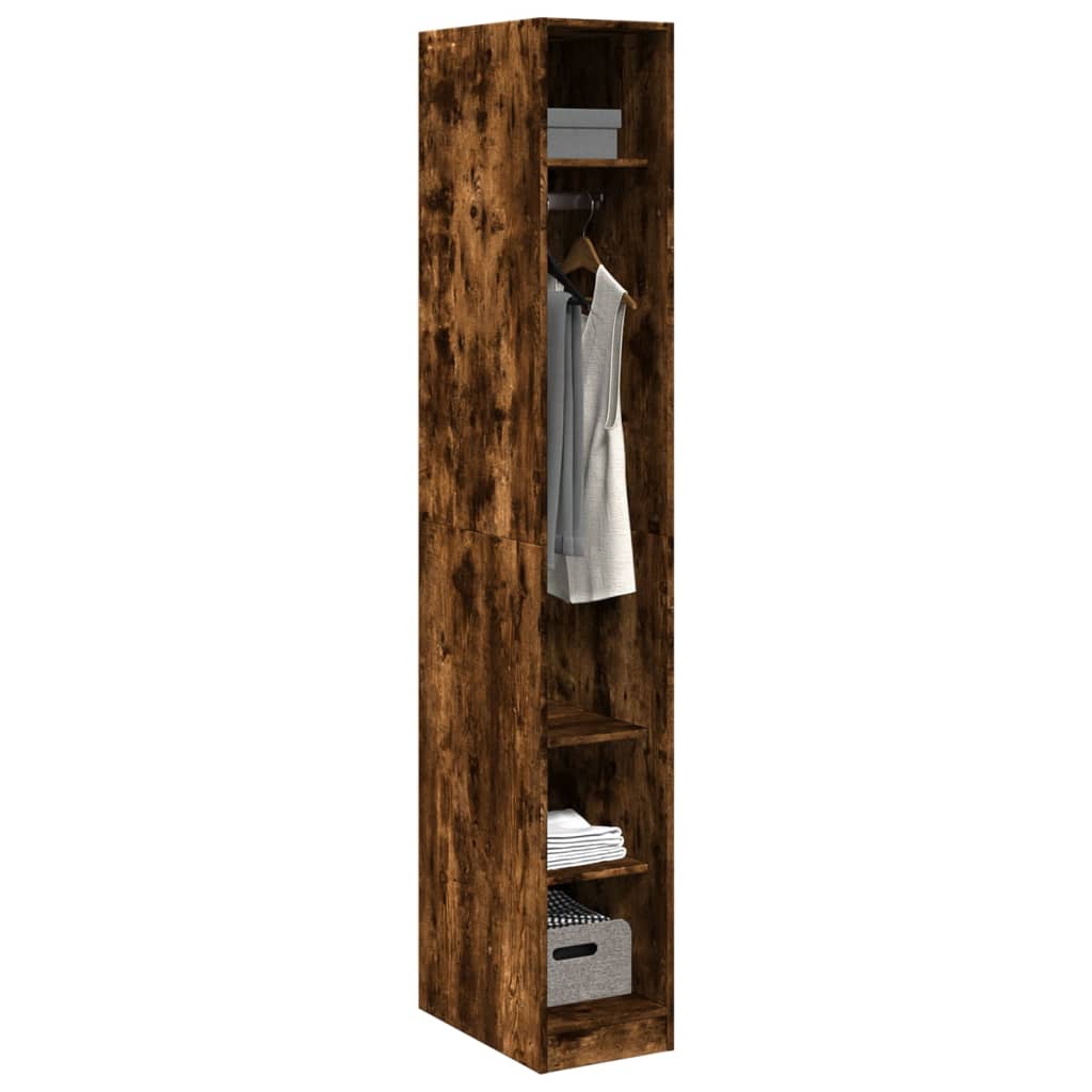 Garde-robe chêne fumé 30x50x200 cm bois d'ingénierie Armoires vidaXL   