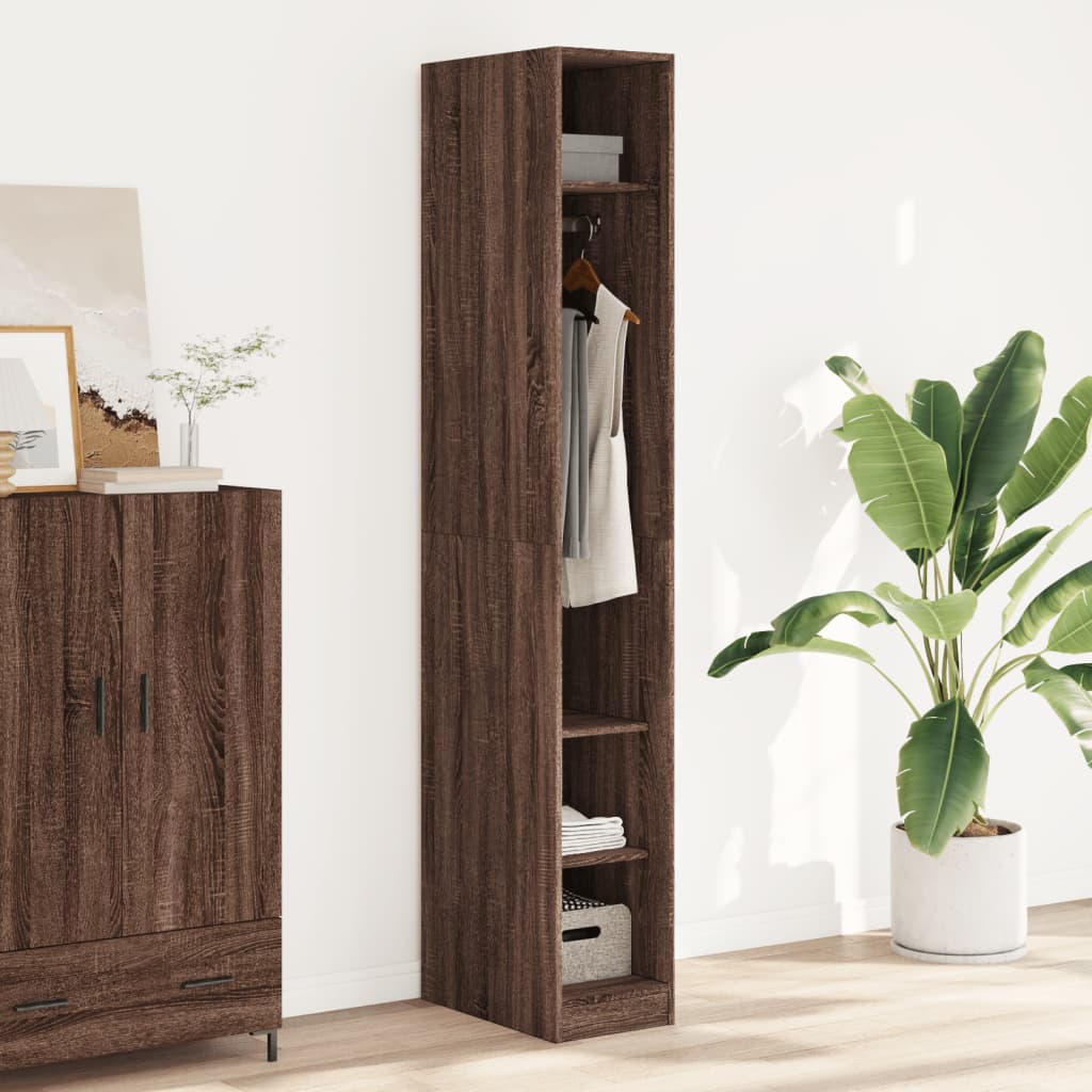 Garde-robe chêne marron 30x50x200 cm bois d'ingénierie Armoires vidaXL   