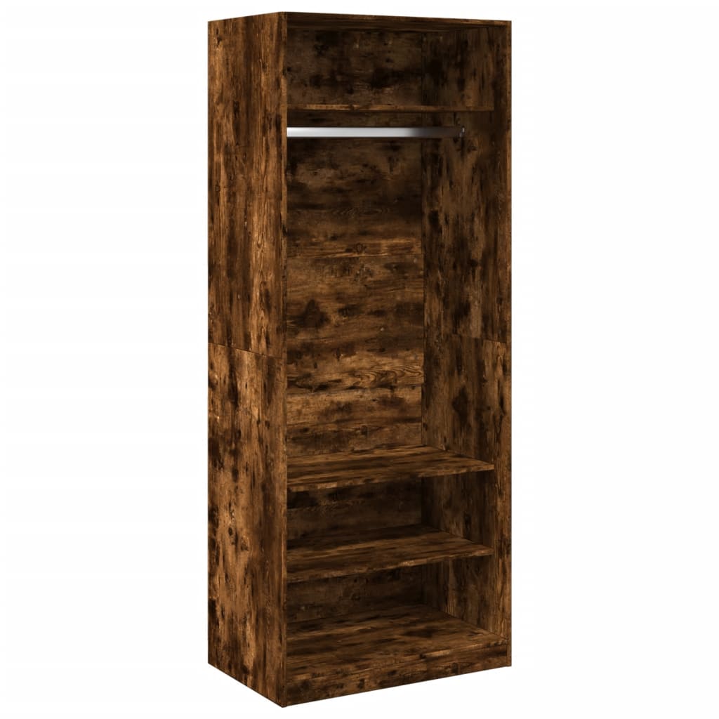 Garde-robe chêne fumé 80x50x200 cm bois d'ingénierie Armoires vidaXL   