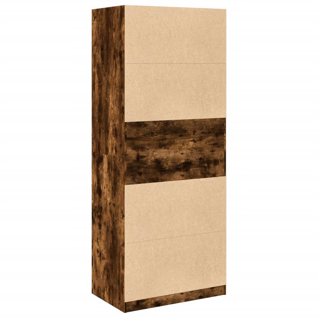 Garde-robe chêne fumé 80x50x200 cm bois d'ingénierie Armoires vidaXL   