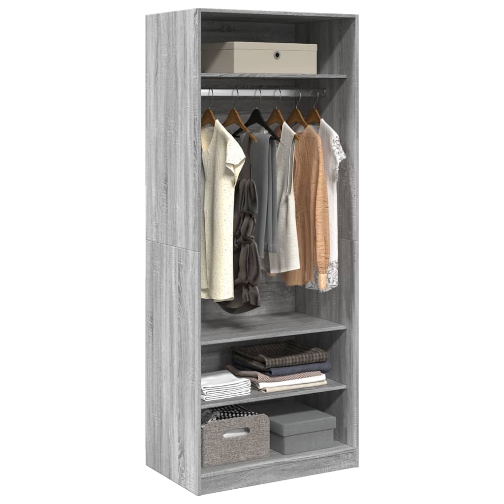 Garde-robe sonoma gris 80x50x200 cm bois d'ingénierie Armoires vidaXL   