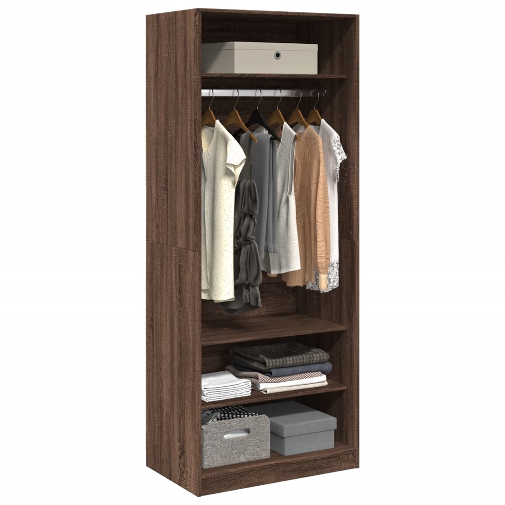 Garde-robe chêne marron 80x50x200 cm bois d'ingénierie Armoires vidaXL   