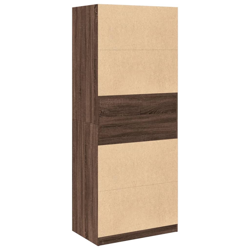 Garde-robe chêne marron 80x50x200 cm bois d'ingénierie Armoires vidaXL   