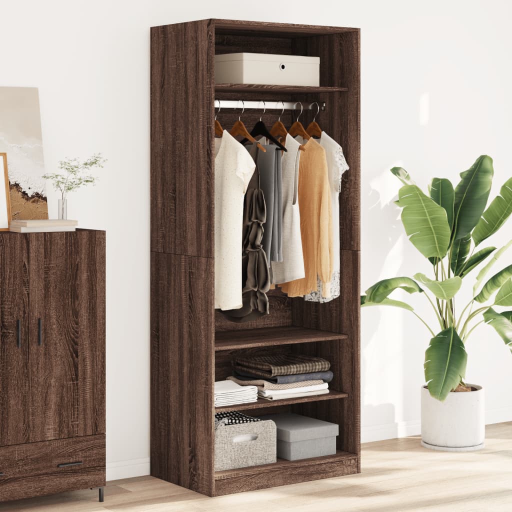 Garde-robe chêne marron 80x50x200 cm bois d'ingénierie Armoires vidaXL   