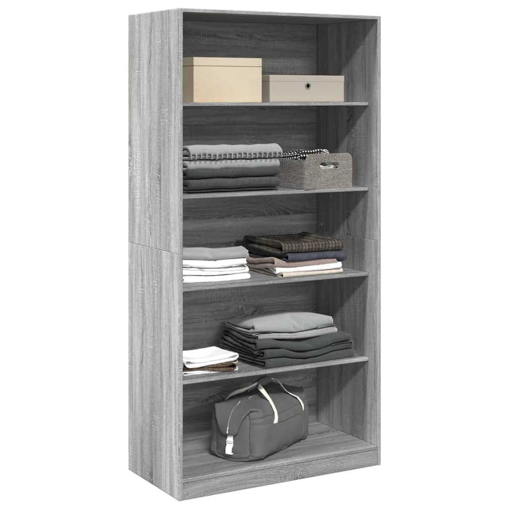 Garde-robe sonoma gris 100x50x200 cm bois d'ingénierie Armoires vidaXL   