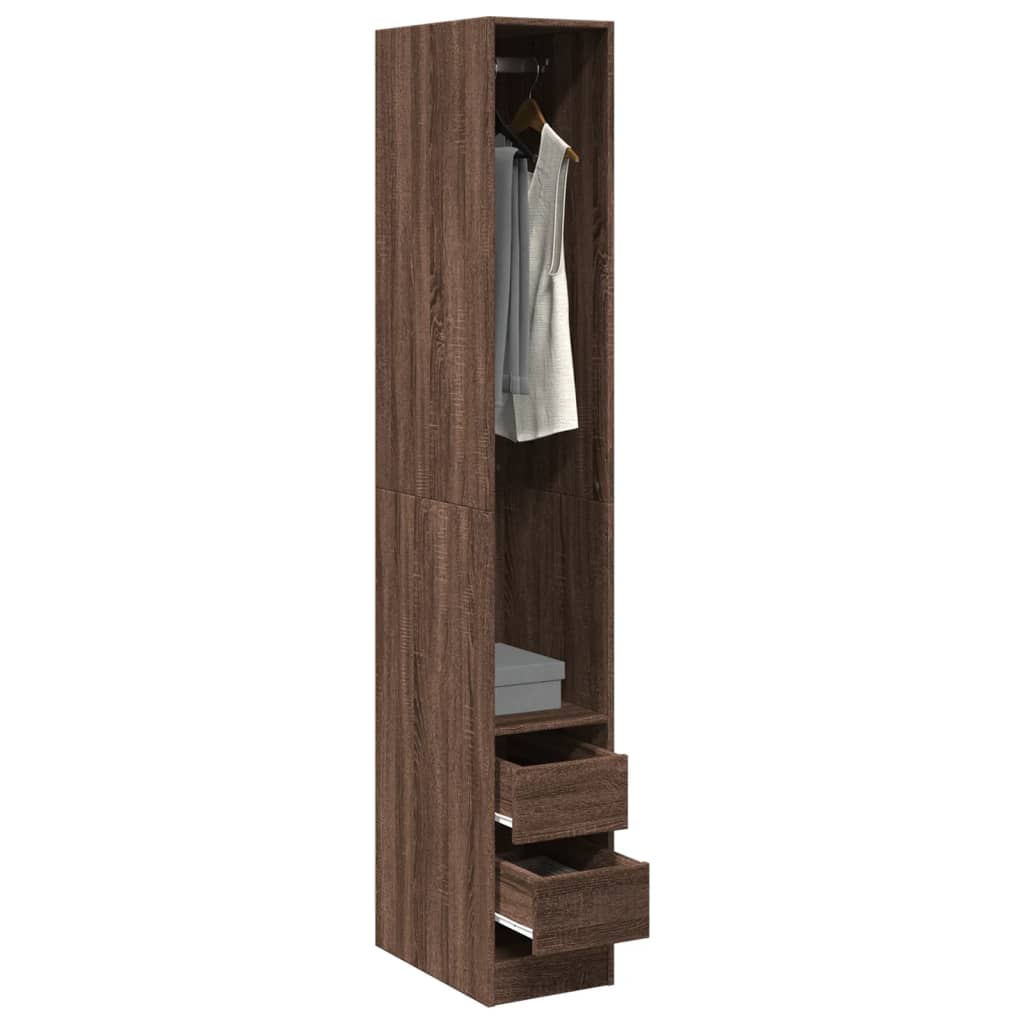 Garde-robe chêne marron 30x50x200 cm bois d'ingénierie Armoires vidaXL   