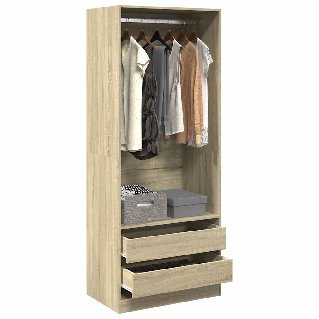 Garde-robe chêne sonoma 80x50x200 cm bois d'ingénierie Armoires vidaXL