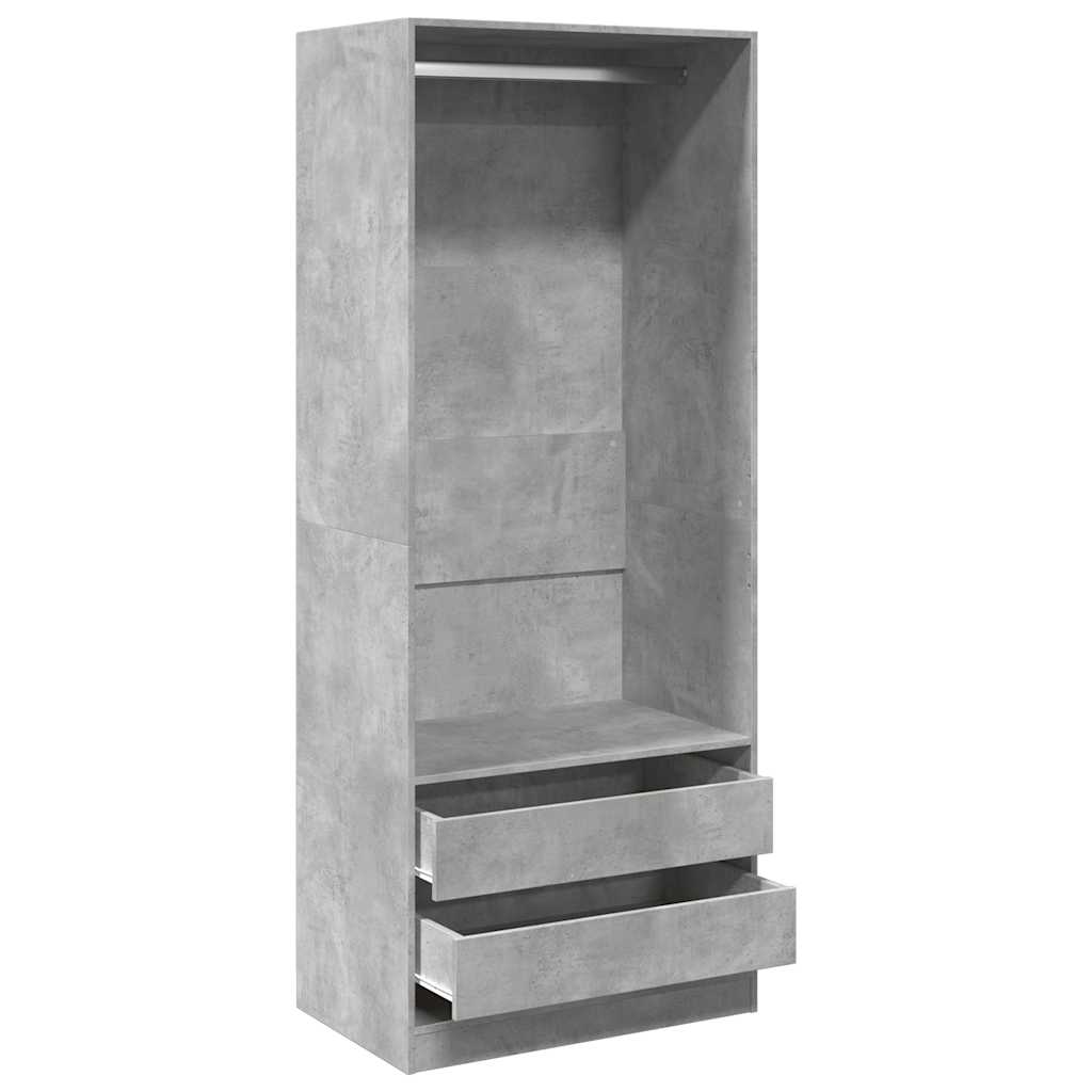 Garde-robe gris béton 80x50x200 cm bois d'ingénierie Armoires vidaXL