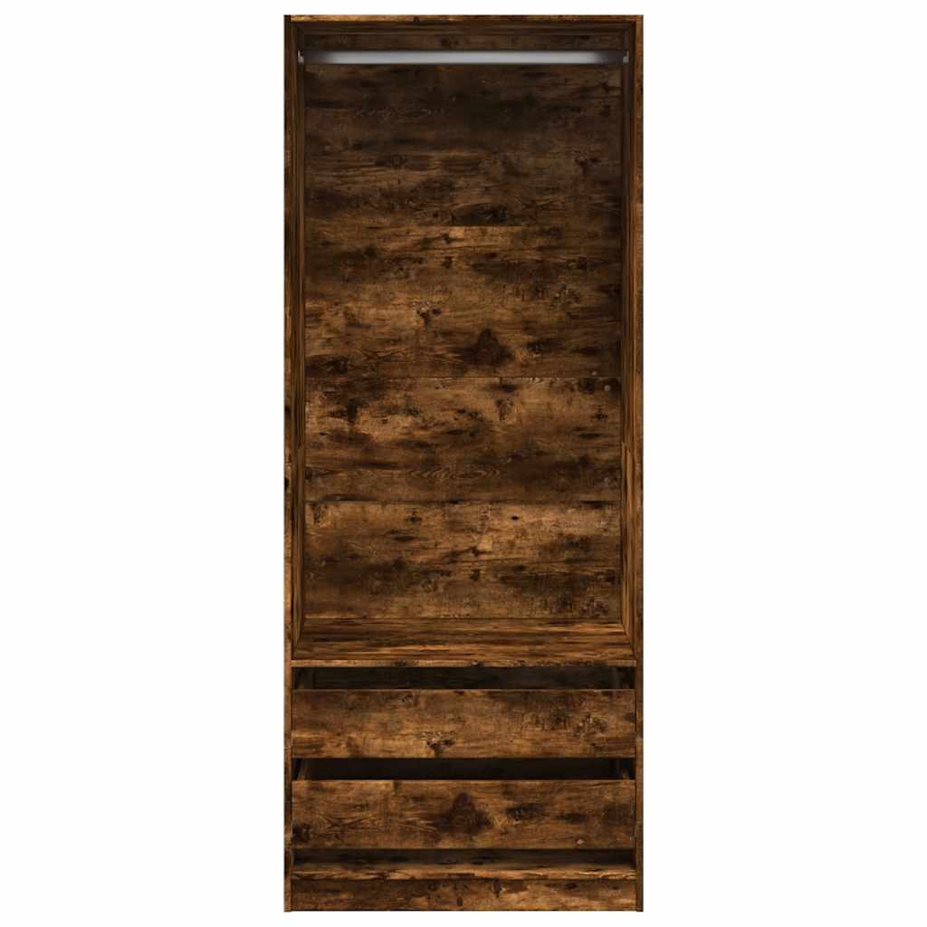 Garde-robe chêne fumé 80x50x200 cm bois d'ingénierie Armoires vidaXL