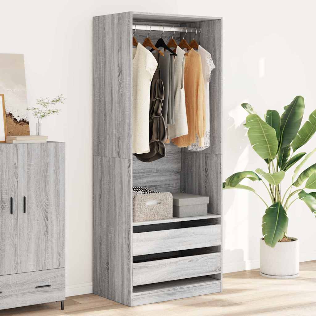 Garde-robe sonoma gris 80x50x200 cm bois d'ingénierie Armoires vidaXL